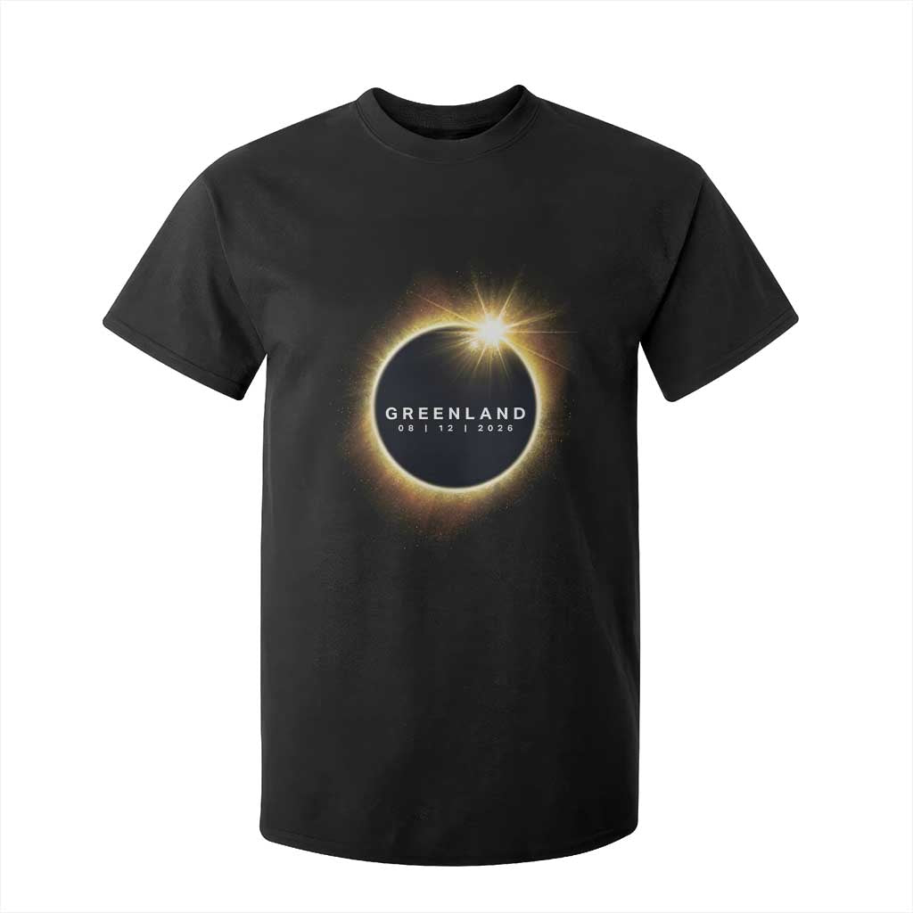 Greenland Total Solar Eclipse 2026 T Shirt For Kid Path of Totality Astronomy Gift TS02 Black Print Your Wear