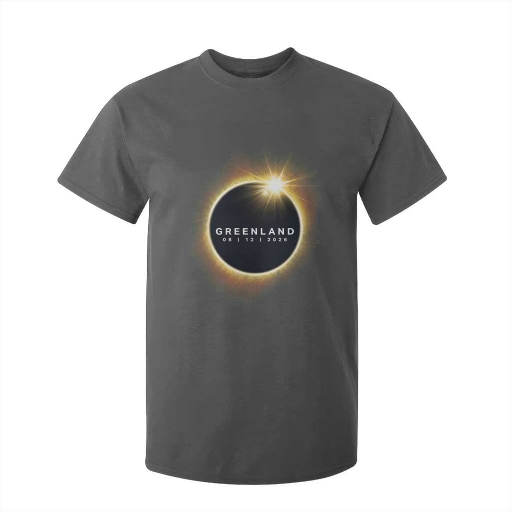 Greenland Total Solar Eclipse 2026 T Shirt For Kid Path of Totality Astronomy Gift TS02 Dark Heather Print Your Wear