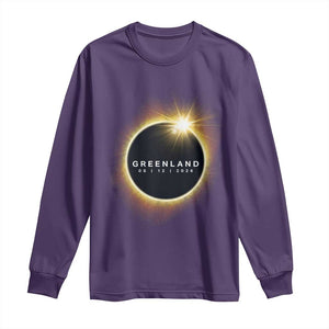 Greenland Total Solar Eclipse 2026 Long Sleeve Shirt Path of Totality Astronomy Gift TS02 Purple Print Your Wear