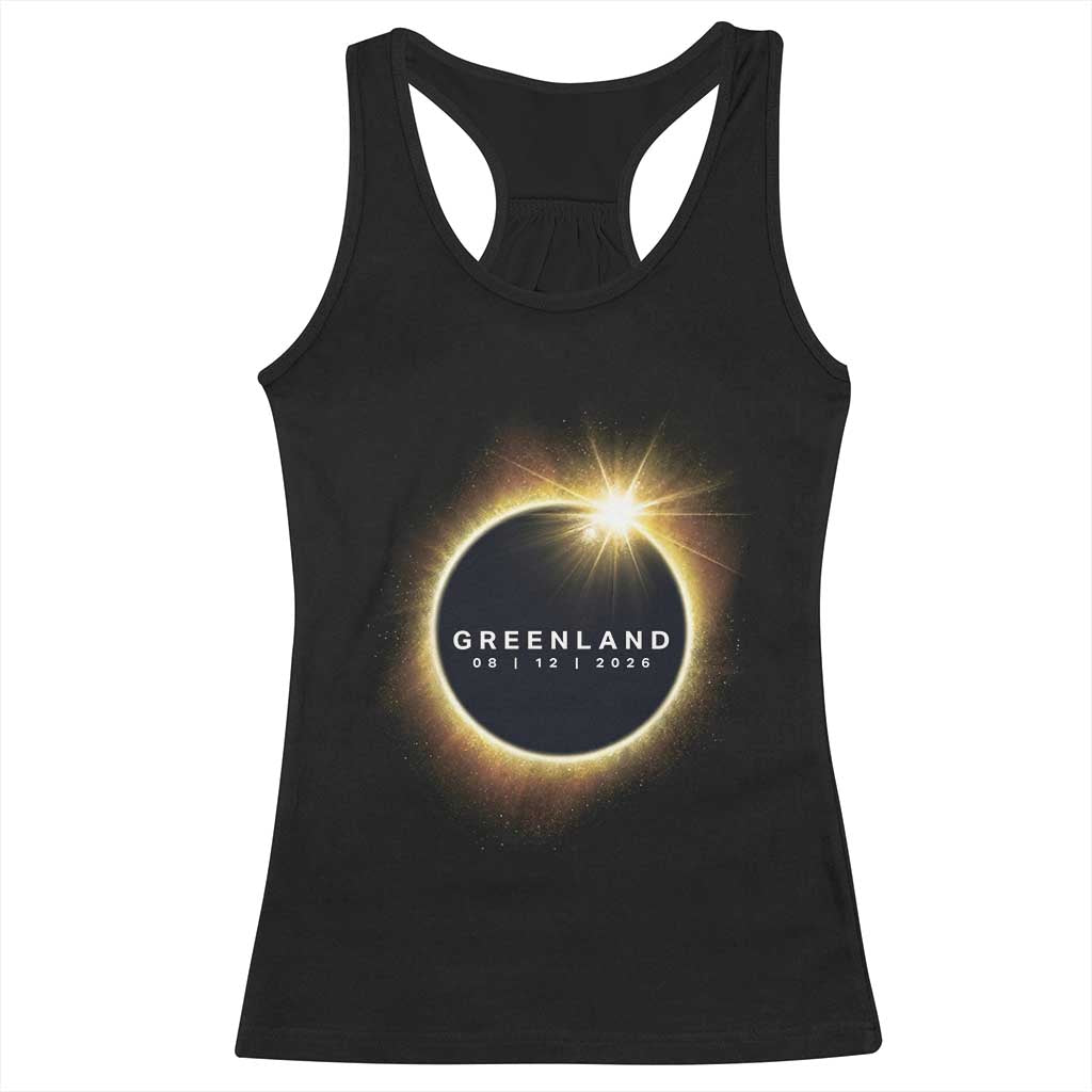 Greenland Total Solar Eclipse 2026 Racerback Tank Top Path of Totality Astronomy Gift TS02 Black Print Your Wear