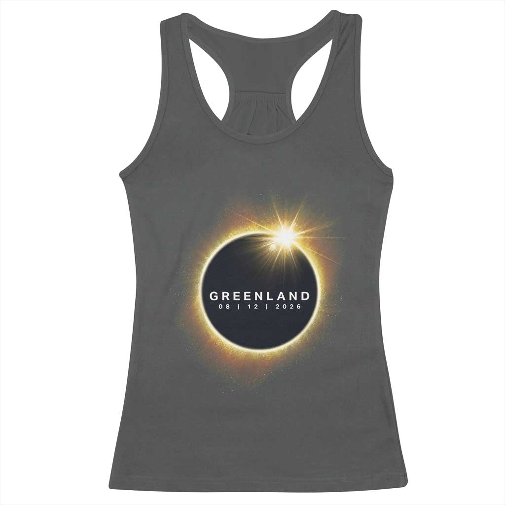 Greenland Total Solar Eclipse 2026 Racerback Tank Top Path of Totality Astronomy Gift TS02 Dark Heather Print Your Wear