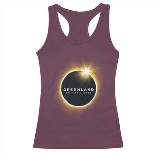 Greenland Total Solar Eclipse 2026 Racerback Tank Top Path of Totality Astronomy Gift TS02 Maroon Print Your Wear