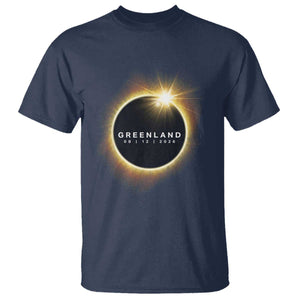 Greenland Total Solar Eclipse 2026 T Shirt Path of Totality Astronomy Gift TS02 Navy Print Your Wear