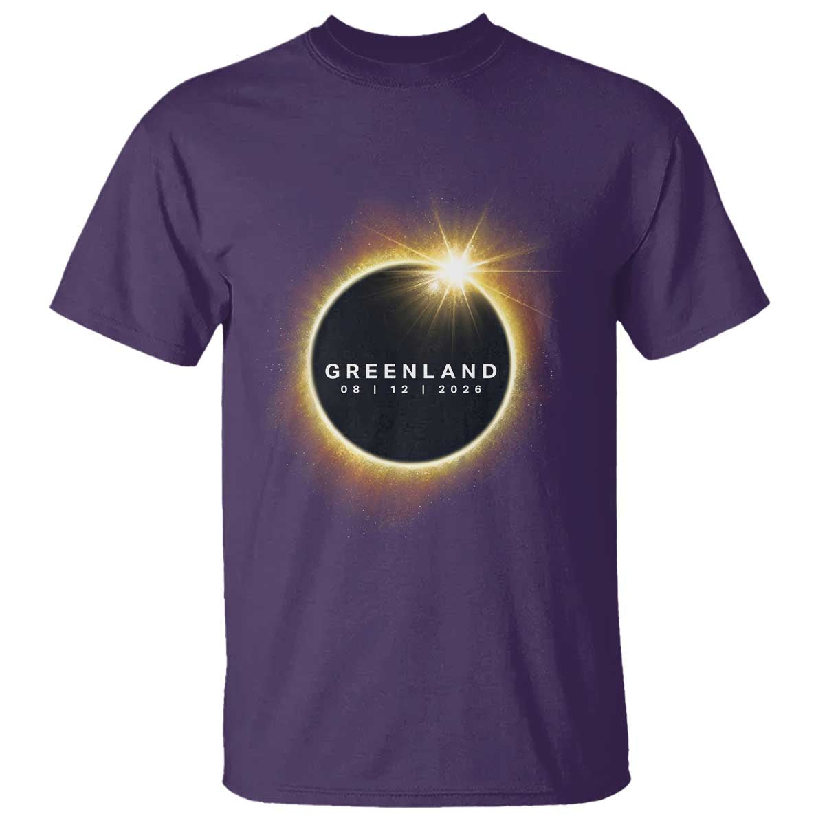 Greenland Total Solar Eclipse 2026 T Shirt Path of Totality Astronomy Gift TS02 Purple Print Your Wear