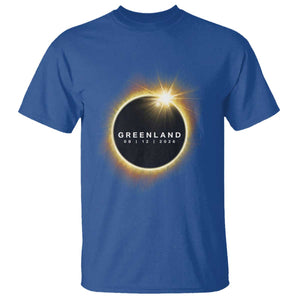 Greenland Total Solar Eclipse 2026 T Shirt Path of Totality Astronomy Gift TS02 Royal Blue Print Your Wear