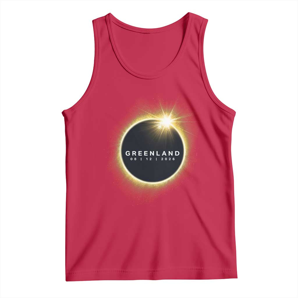 Greenland Total Solar Eclipse 2026 Tank Top Path of Totality Astronomy Gift TS02 Red Print Your Wear