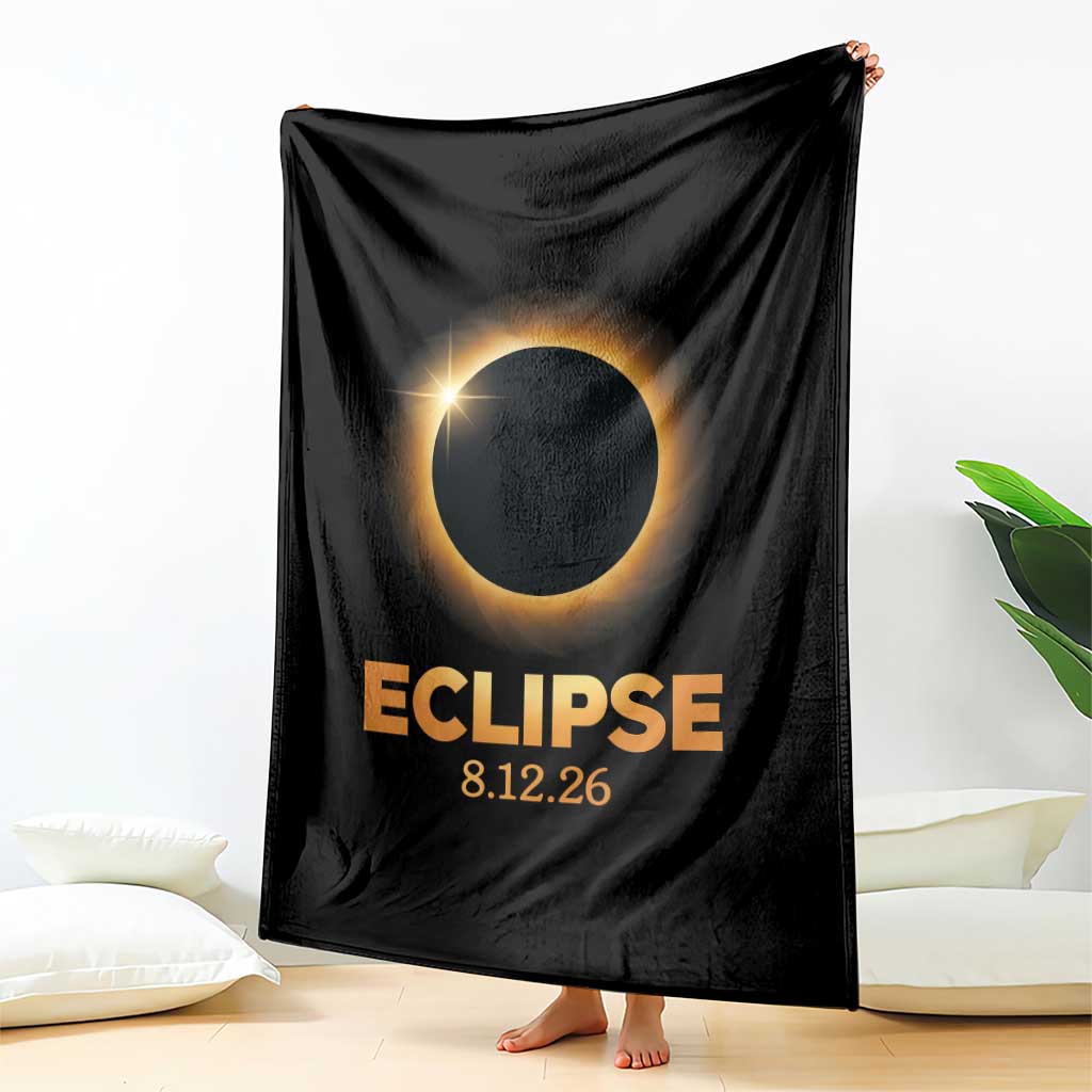 2026 Total Solar Eclipse Throw Blanket August 12 Totality Astronomy Souvenir TS02 Print Your Wear