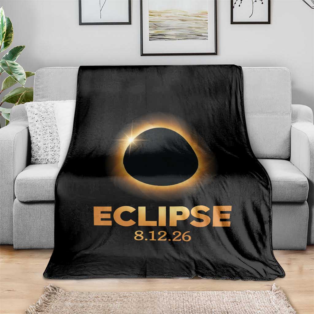2026 Total Solar Eclipse Throw Blanket August 12 Totality Astronomy Souvenir TS02 Print Your Wear