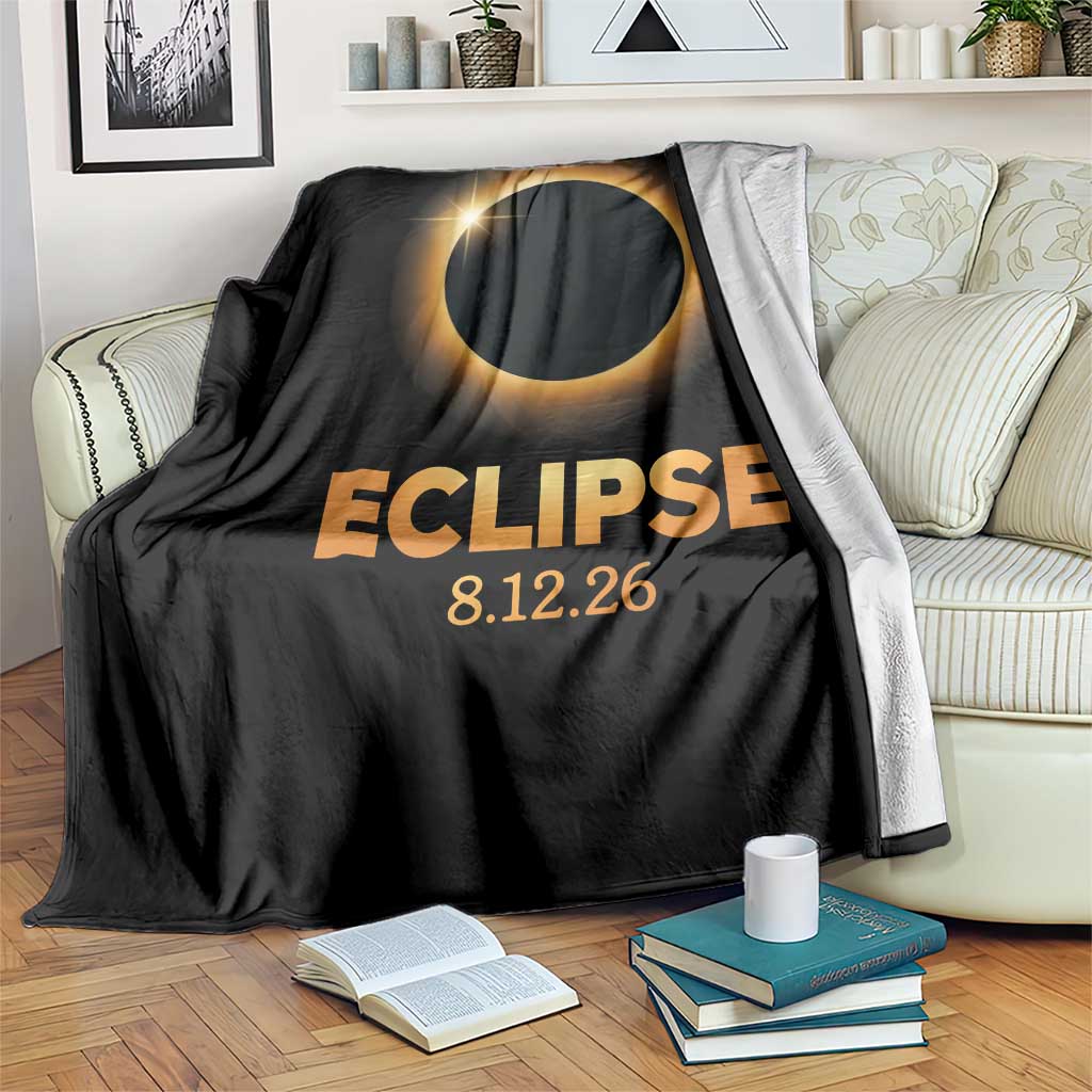 2026 Total Solar Eclipse Throw Blanket August 12 Totality Astronomy Souvenir TS02 Print Your Wear