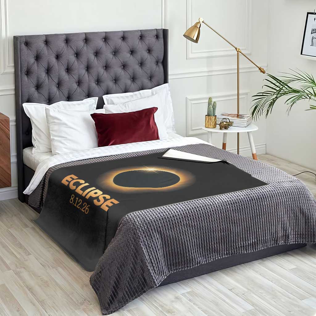 2026 Total Solar Eclipse Throw Blanket August 12 Totality Astronomy Souvenir TS02 Print Your Wear