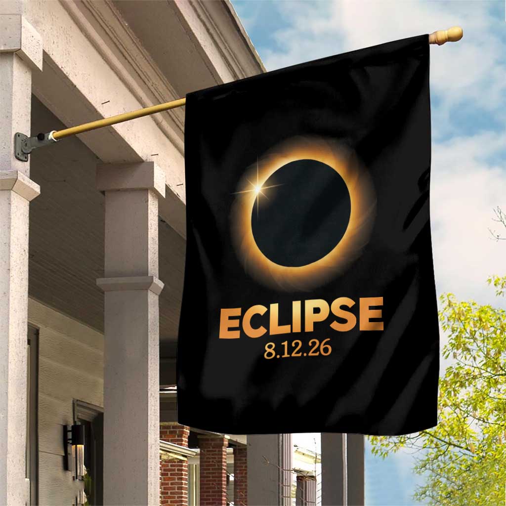 2026 Total Solar Eclipse Garden Flag August 12 Totality Astronomy Souvenir TS02 Print Your Wear