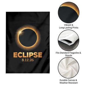 2026 Total Solar Eclipse Garden Flag August 12 Totality Astronomy Souvenir TS02 Print Your Wear