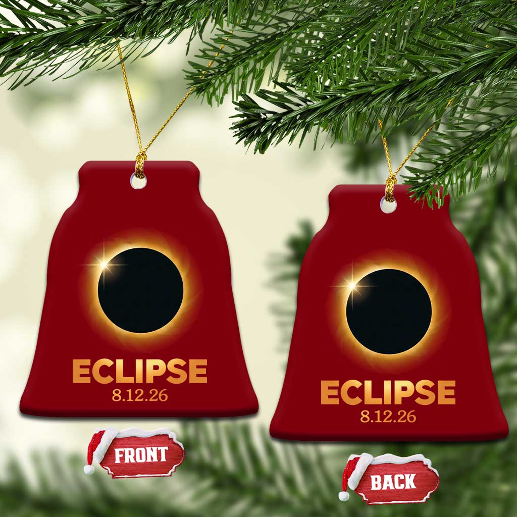 2026 Total Solar Eclipse Ceramic Ornament August 12 Totality Astronomy Souvenir TS02 Print Your Wear