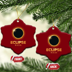 2026 Total Solar Eclipse Ceramic Ornament August 12 Totality Astronomy Souvenir TS02 Print Your Wear
