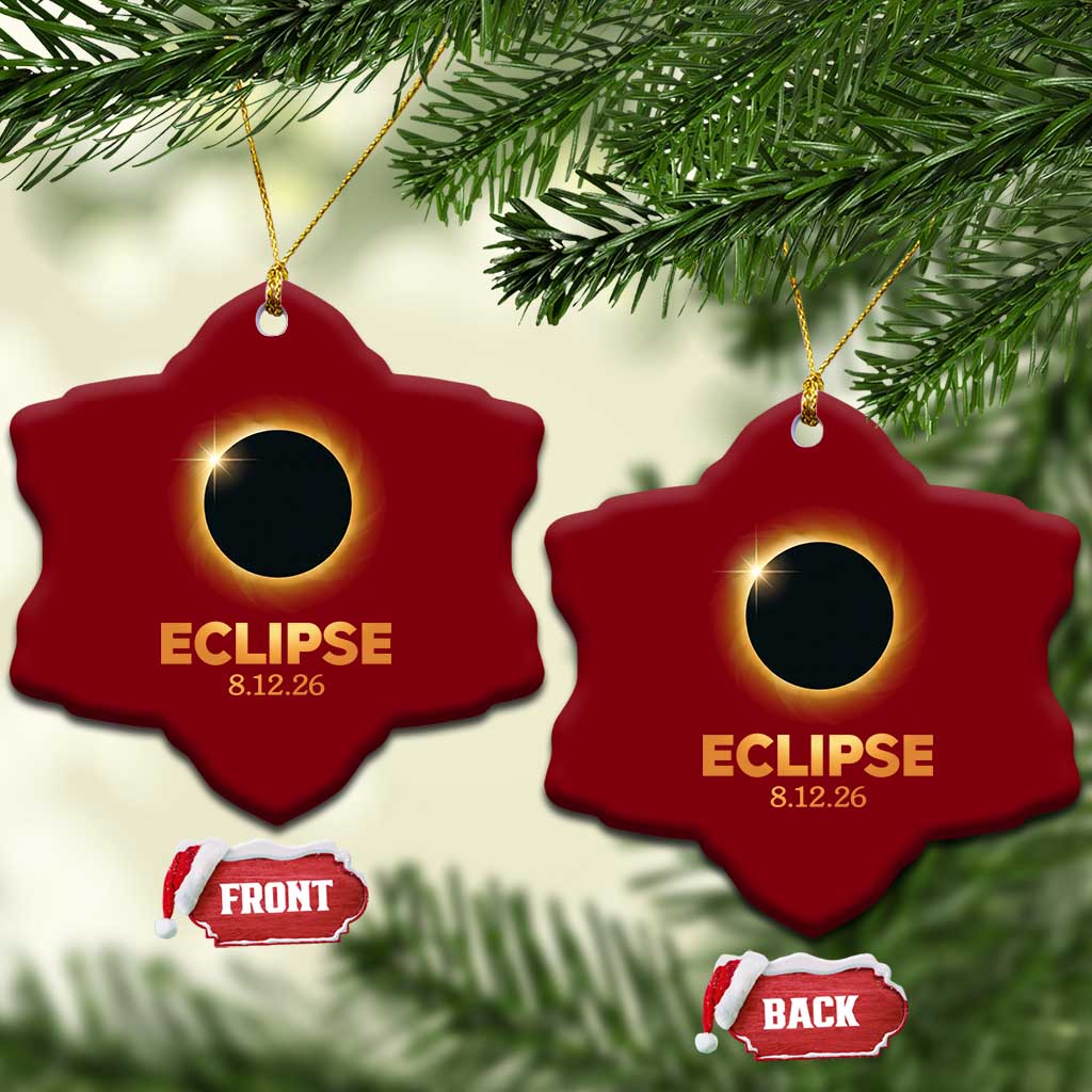 2026 Total Solar Eclipse Ceramic Ornament August 12 Totality Astronomy Souvenir TS02 Print Your Wear