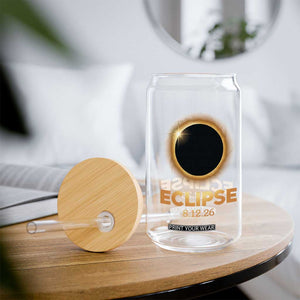 2026 Total Solar Eclipse Glass Can August 12 Totality Astronomy Souvenir TS02 Print Your Wear