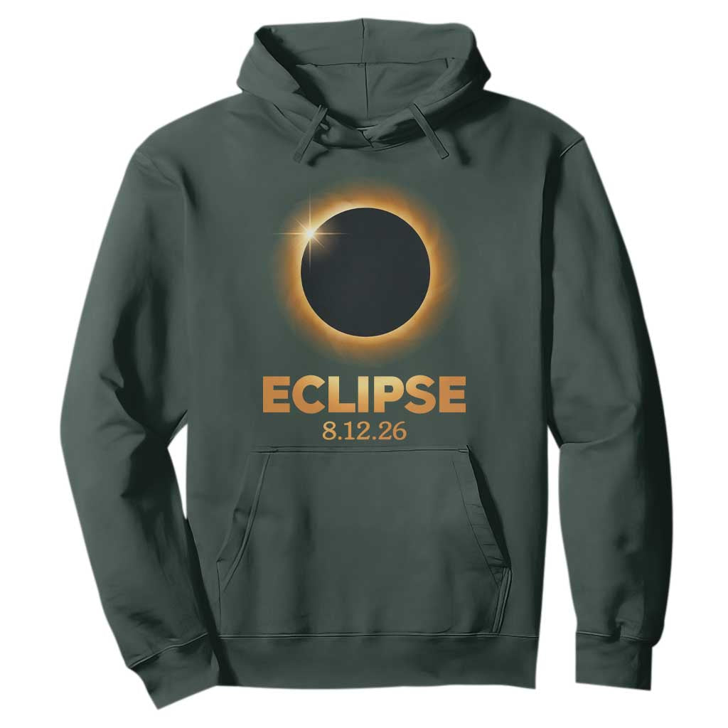2026 Total Solar Eclipse Hoodie August 12 Totality Astronomy Souvenir TS02 Dark Forest Green Print Your Wear