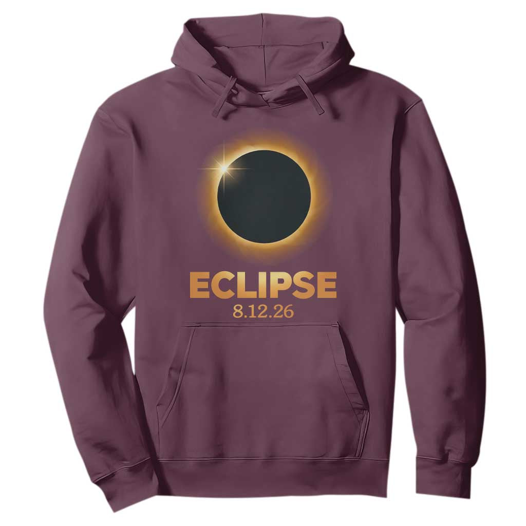 2026 Total Solar Eclipse Hoodie August 12 Totality Astronomy Souvenir TS02 Maroon Print Your Wear