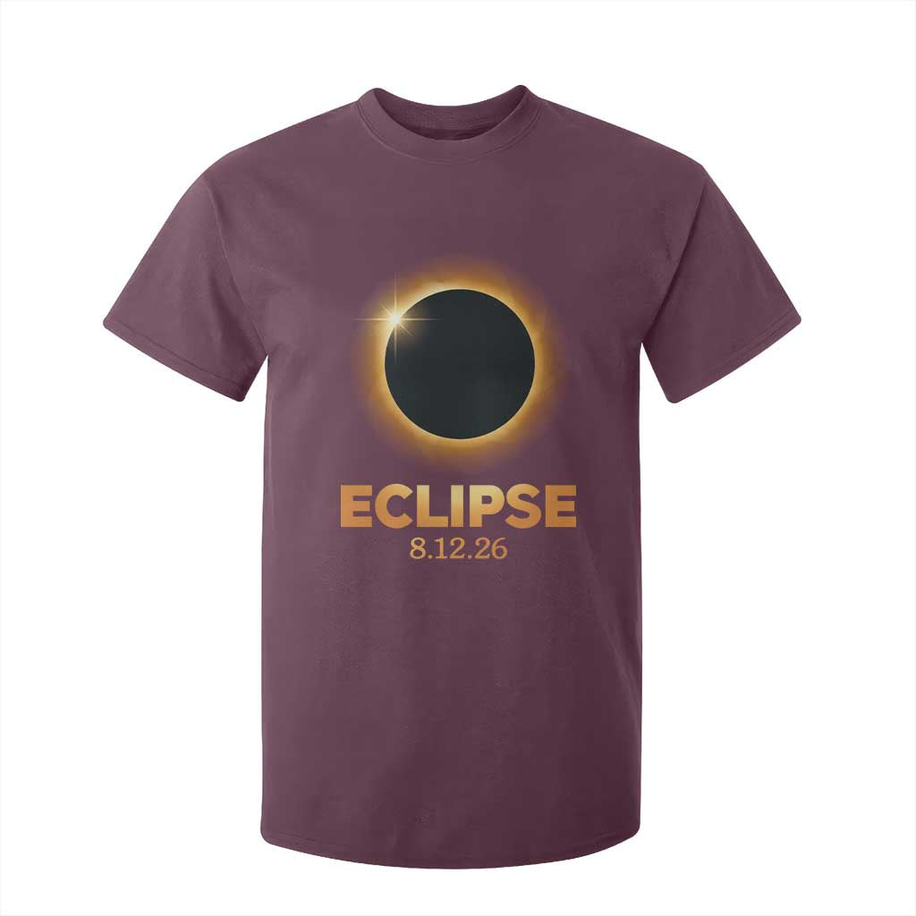 2026 Total Solar Eclipse T Shirt For Kid August 12 Totality Astronomy Souvenir TS02 Maroon Print Your Wear