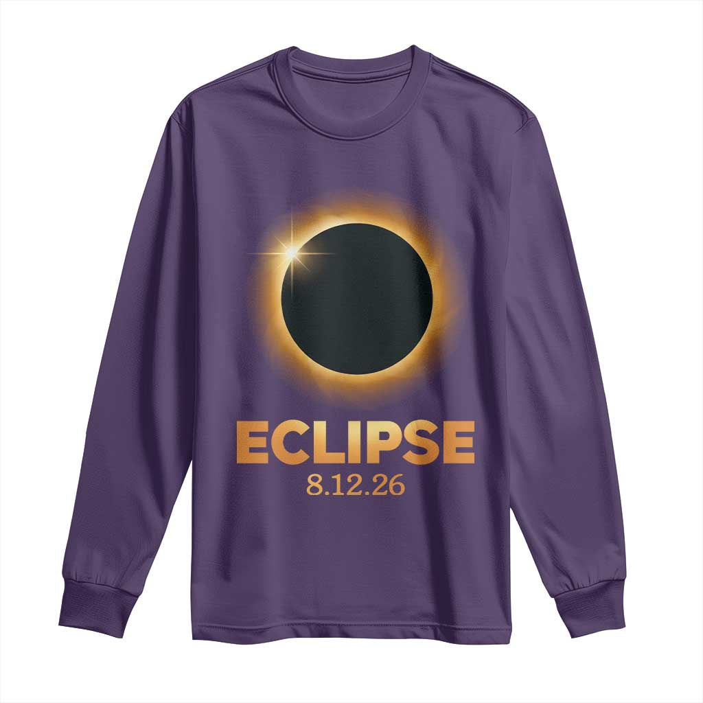 2026 Total Solar Eclipse Long Sleeve Shirt August 12 Totality Astronomy Souvenir TS02 Purple Print Your Wear