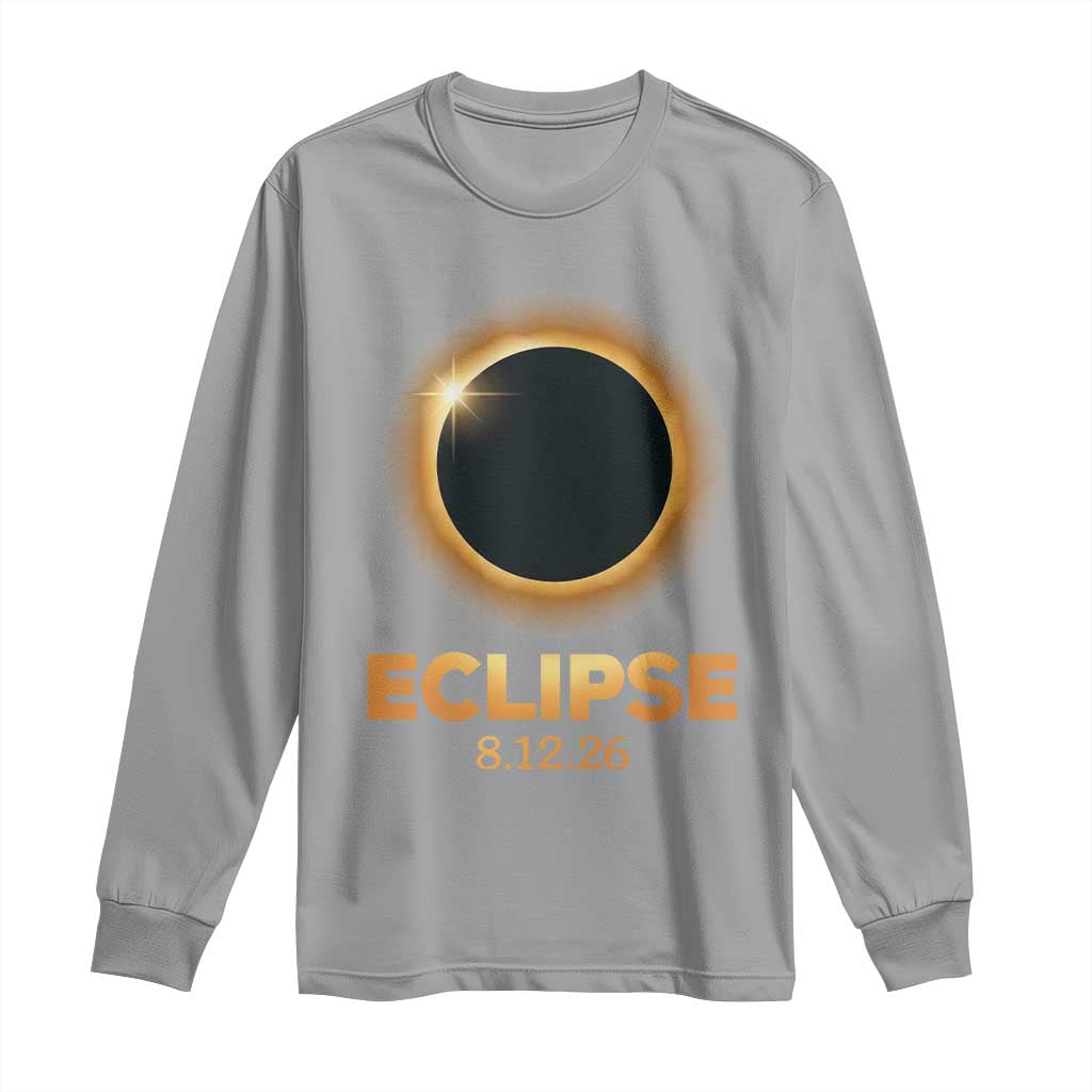 2026 Total Solar Eclipse Long Sleeve Shirt August 12 Totality Astronomy Souvenir TS02 Sport Gray Print Your Wear