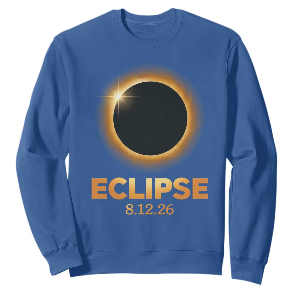 2026 Total Solar Eclipse Sweatshirt August 12 Totality Astronomy Souvenir TS02 Royal Blue Print Your Wear