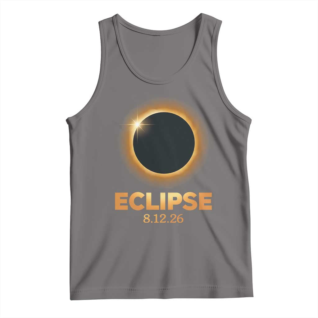 2026 Total Solar Eclipse Tank Top August 12 Totality Astronomy Souvenir TS02 Deep Heather Print Your Wear
