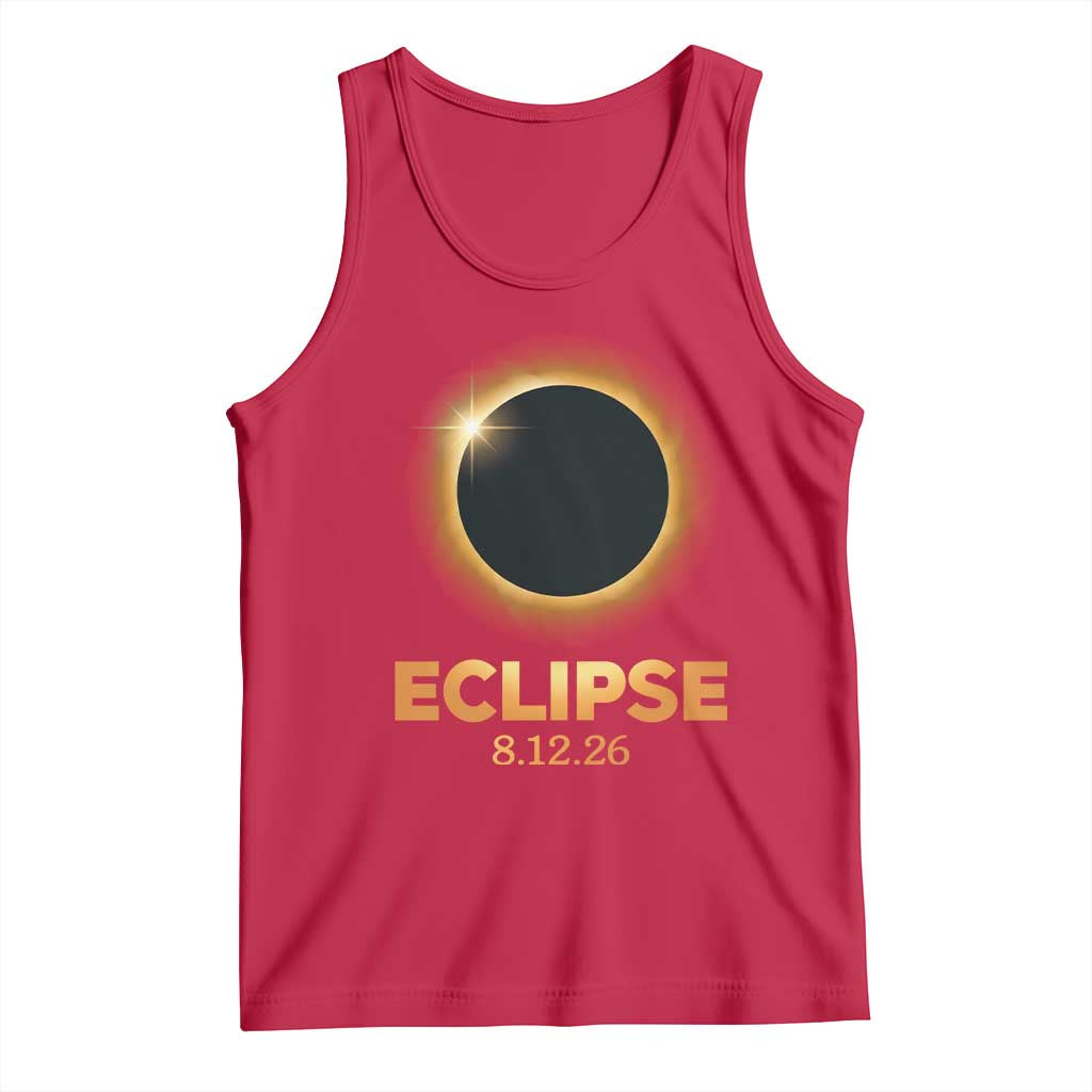 2026 Total Solar Eclipse Tank Top August 12 Totality Astronomy Souvenir TS02 Red Print Your Wear