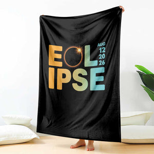 2026 Total Solar Eclipse Retro Typography Throw Blanket August 12 Totality Astronomy Gift TS02 Print Your Wear