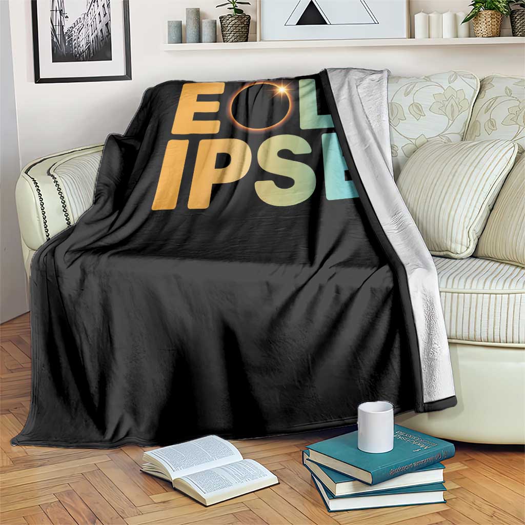 2026 Total Solar Eclipse Retro Typography Throw Blanket August 12 Totality Astronomy Gift TS02 Print Your Wear