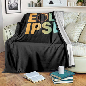 2026 Total Solar Eclipse Retro Typography Throw Blanket August 12 Totality Astronomy Gift TS02 Print Your Wear