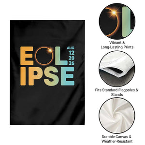 2026 Total Solar Eclipse Retro Typography Garden Flag August 12 Totality Astronomy Gift TS02 Print Your Wear