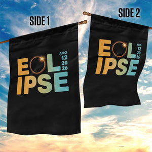 2026 Total Solar Eclipse Retro Typography Garden Flag August 12 Totality Astronomy Gift TS02 Print Your Wear