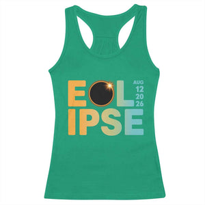 2026 Total Solar Eclipse Retro Typography Racerback Tank Top August 12 Totality Astronomy Gift TS02 Irish Green Print Your Wear