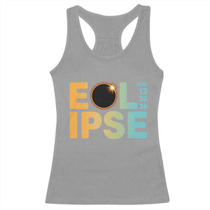 2026 Total Solar Eclipse Retro Typography Racerback Tank Top August 12 Totality Astronomy Gift TS02 Sport Gray Print Your Wear