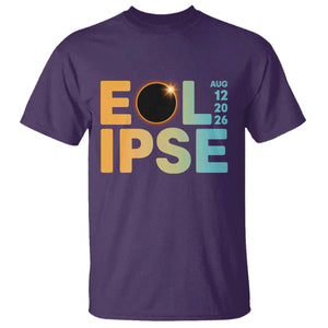 2026 Total Solar Eclipse Retro Typography T Shirt August 12 Totality Astronomy Gift TS02 Purple Print Your Wear