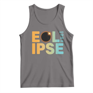 2026 Total Solar Eclipse Retro Typography Tank Top August 12 Totality Astronomy Gift TS02 Deep Heather Print Your Wear