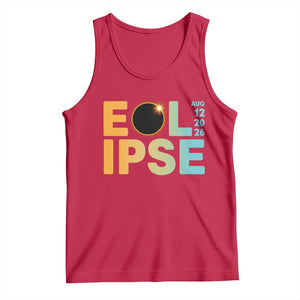 2026 Total Solar Eclipse Retro Typography Tank Top August 12 Totality Astronomy Gift TS02 Red Print Your Wear
