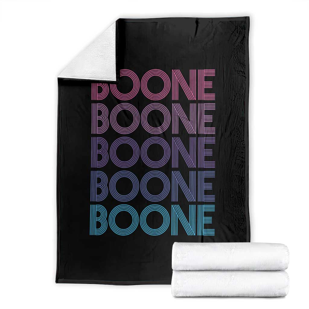 Retro Boone Name Lover Neon Gradient Typography Throw Blanket TS02 Black Print Your Wear