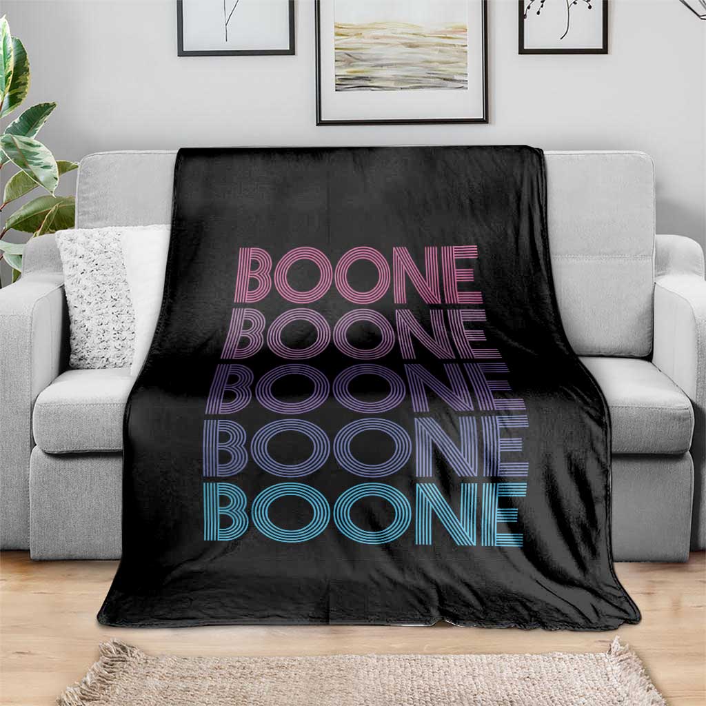 Retro Boone Name Lover Neon Gradient Typography Throw Blanket TS02 Print Your Wear