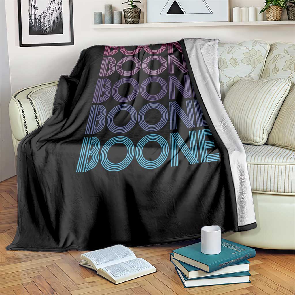 Retro Boone Name Lover Neon Gradient Typography Throw Blanket TS02 Print Your Wear