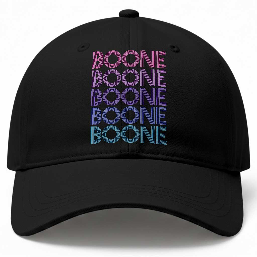 Retro Boone Name Lover Neon Gradient Typography Baseball Cap TS02 Print Your Wear