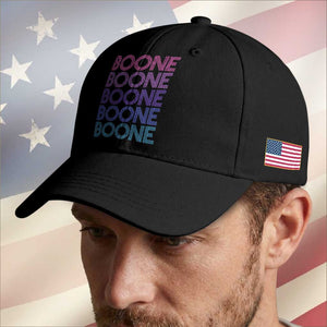Retro Boone Name Lover Neon Gradient Typography Baseball Cap TS02 Print Your Wear