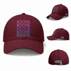 Retro Boone Name Lover Neon Gradient Typography Baseball Cap TS02 Baseball Cap Universal Fit Maroon Print Your Wear
