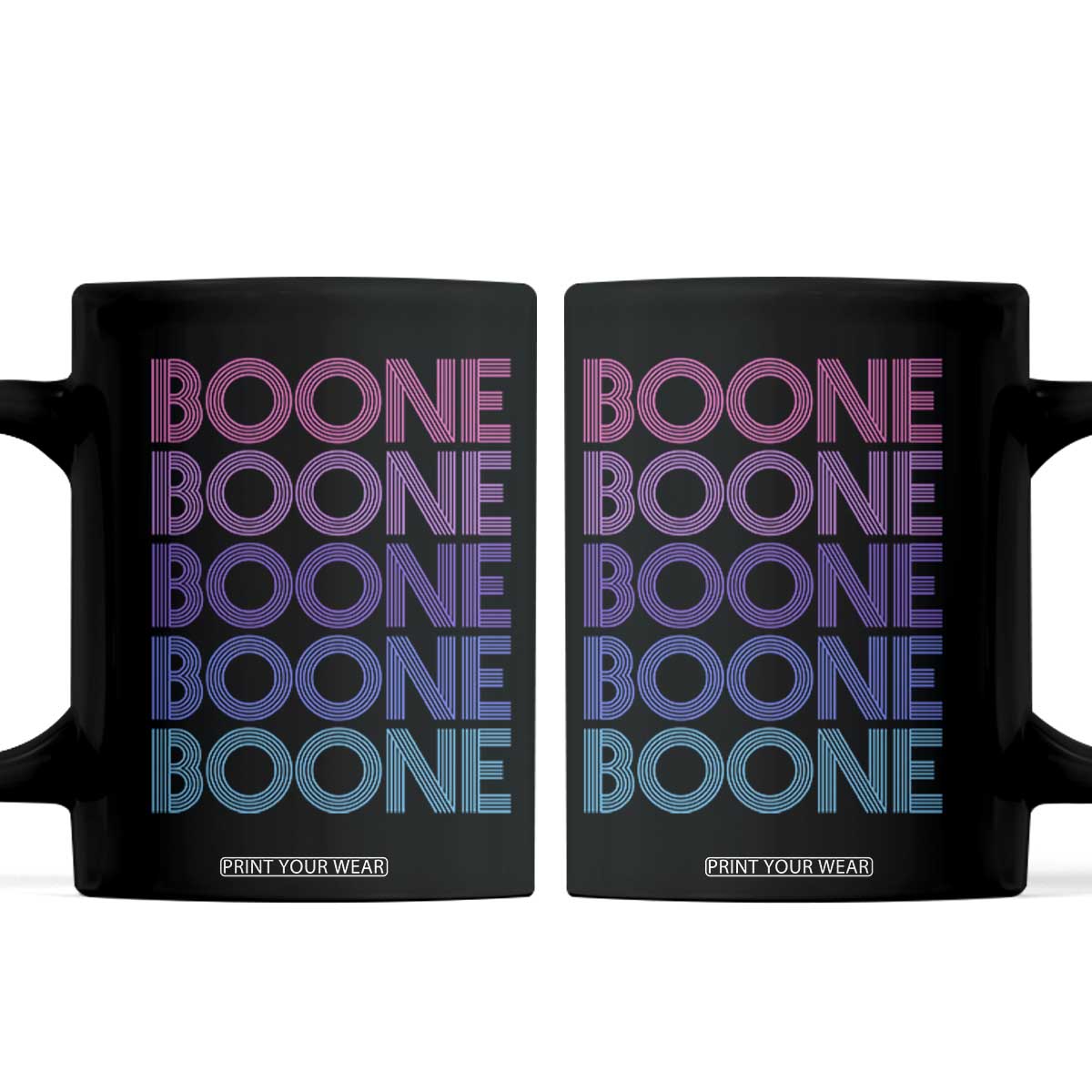Retro Boone Name Lover Neon Gradient Typography Coffee Mug TS02 Black Print Your Wear
