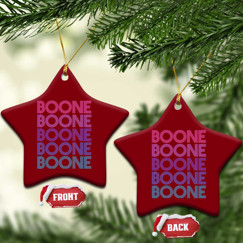 Retro Boone Name Lover Neon Gradient Typography Ceramic Ornament TS02 Print Your Wear