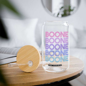 Retro Boone Name Lover Neon Gradient Typography Glass Can TS02 Print Your Wear