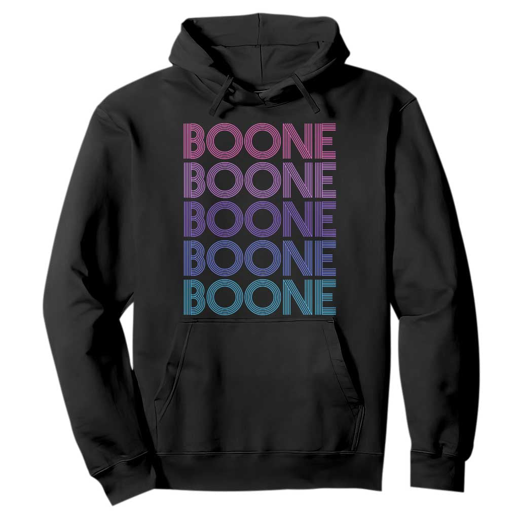 Retro Boone Name Lover Neon Gradient Typography Hoodie TS02 Black Print Your Wear