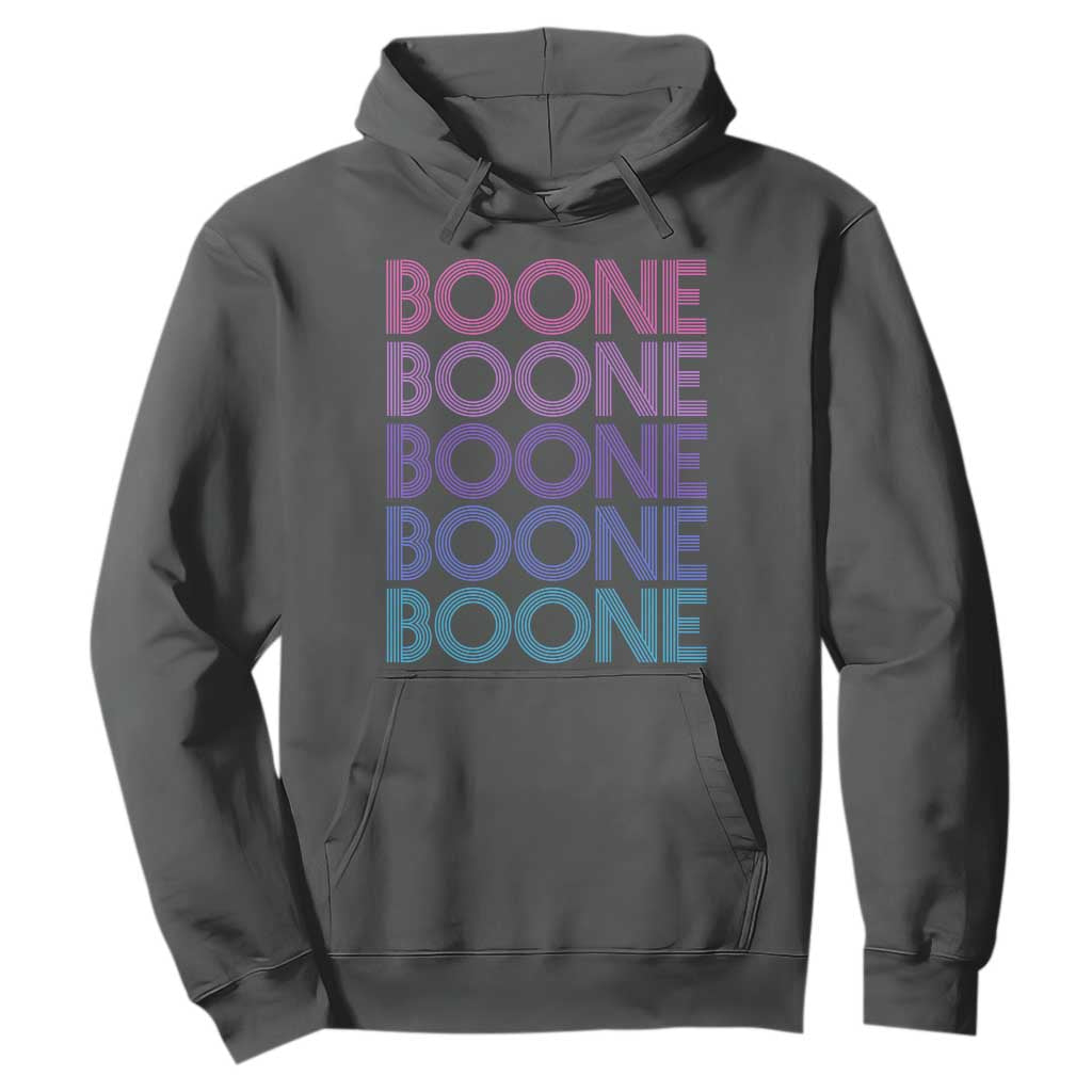 Retro Boone Name Lover Neon Gradient Typography Hoodie TS02 Dark Heather Print Your Wear