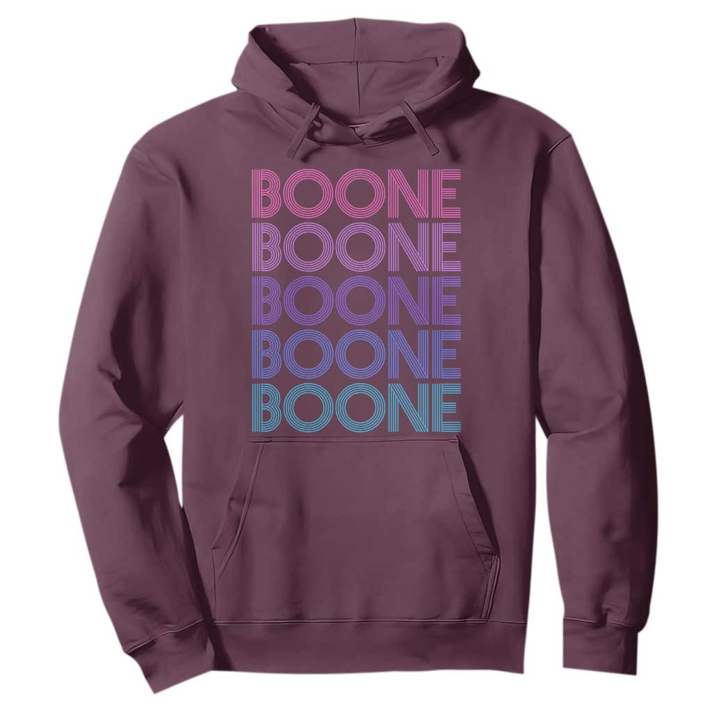Retro Boone Name Lover Neon Gradient Typography Hoodie TS02 Maroon Print Your Wear